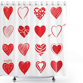Personality  Heart Shapes Shower Curtains