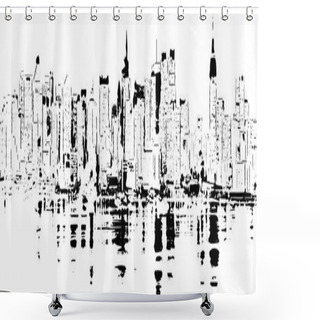 Personality  City Architecture, Vintage Engraved Shower Curtains