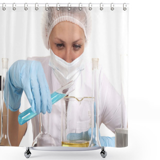 Personality  Scientist Working In The Laboratory Shower Curtains