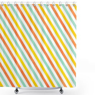 Personality  Watercolor Striped Background. Shower Curtains