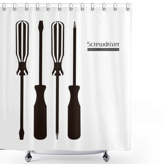 Personality  Silhouette Screwdrivers Shower Curtains