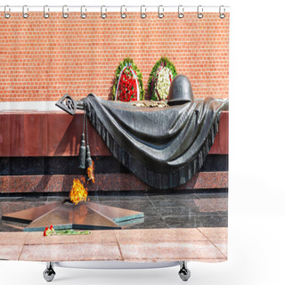 Personality  Eternal Flame On The Tomb Of The Unknown Soldier In Moscow, Russ Shower Curtains