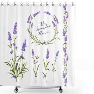 Personality  Vector Botanical Illustration Bundle. Shower Curtains