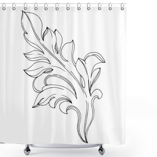 Personality  Vector Golden Monogram Floral Ornament. Black And White Engraved Ink Art. Isolated Monograms Illustration Element. Shower Curtains