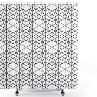 Personality  Monochrome Geometric Seamless Pattern Shower Curtains