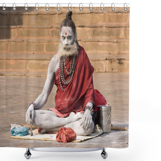 Personality  Indian Sadhu (holy Man). Varanasi, Uttar Pradesh, India. Shower Curtains