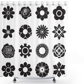 Personality  Flowers Vector Set, EPS10 Shower Curtains