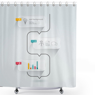 Personality  Timeline Infographic. Minimalistic Flat Template. Vector. Shower Curtains
