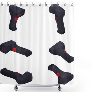 Personality  Modern Warehouse Scanner Isometric Shower Curtains