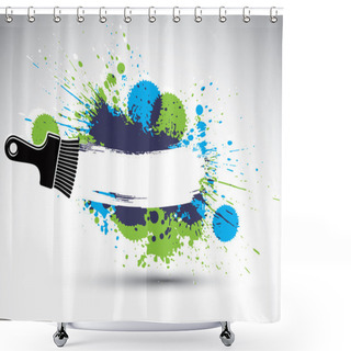 Personality  Brushstrokes And Colorful Ink Blobs Shower Curtains