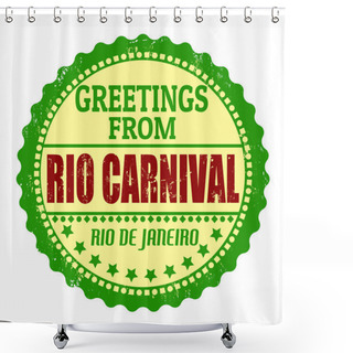 Personality  Greetings From Rio Carnival Label Shower Curtains
