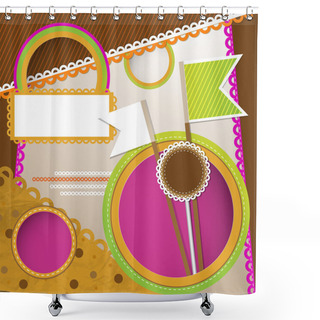 Personality  Scrap Booking, Vector Design Shower Curtains