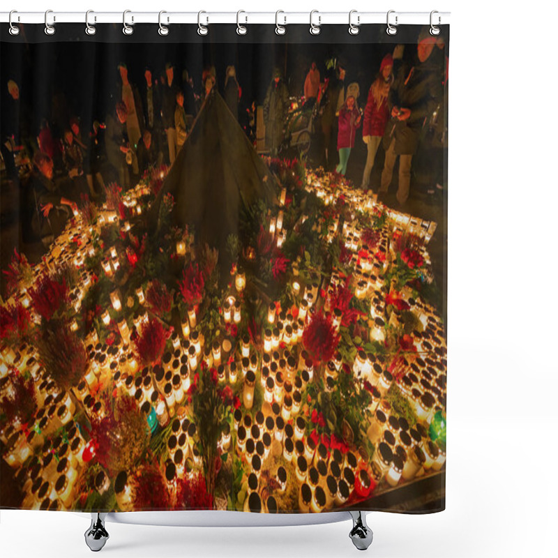 Personality  Candels Lit During All Saints Night Shower Curtains