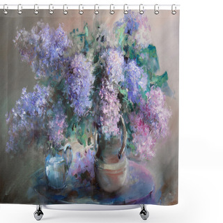 Personality  Still Life With Lilacs. Shower Curtains