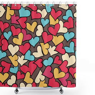 Personality  Seamless Pattern Of Red Hearts. Shower Curtains