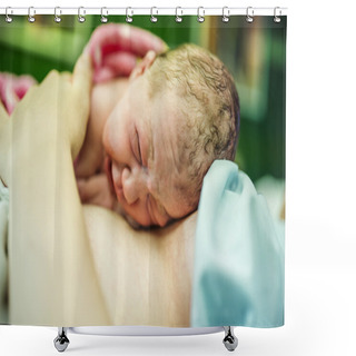 Personality  Baby Girl Few Minutes After The Birth Shower Curtains