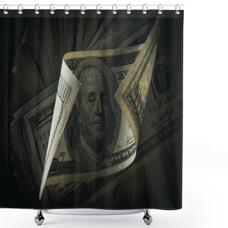 Personality  Dollar Banknotes Background Shower Curtains