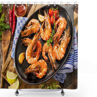 Personality  Fried King Prawns Shower Curtains