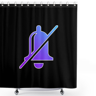 Personality  Bell Slash Blue Gradient Vector Icon Shower Curtains