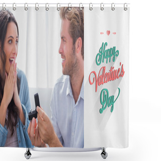 Personality  Man Asking His Partner To Marry Him Shower Curtains