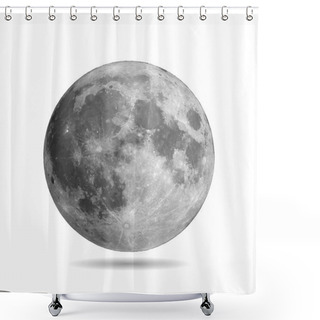 Personality  Realistic Full Moon With Shadow Vector Eps10. Vector Illustration. Elements Of This Vector Furnished By NASA Shower Curtains