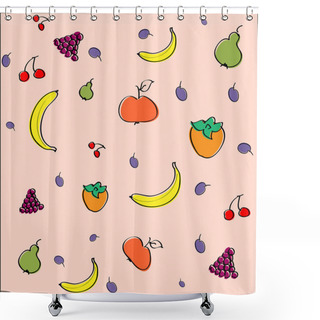 Personality  Vector Background With Fruit. Shower Curtains
