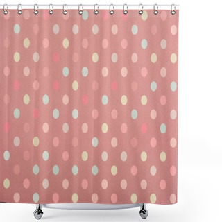 Personality  Set Of Colored Circles For Decoration On Pink Shower Curtains