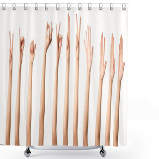 Personality  Line Of Group Of Human Hands Shower Curtains