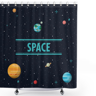 Personality  Milky Way Planets Shower Curtains