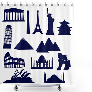 Personality  World Landmarks Shower Curtains