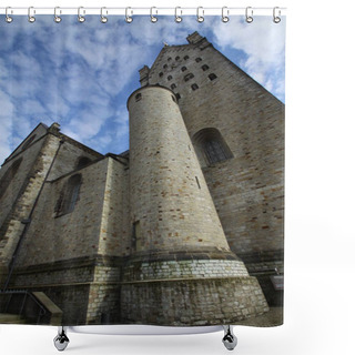 Personality  View Of The Tower Of The Cathedral In Paderborn, North Rhine-Westphalia, Germany, Shower Curtains