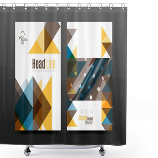 Personality  Colorful Geometry Design Annual Report A4 Cover Brochure Template Layout, Magazine, Flyer Or Leaflet Booklet Shower Curtains