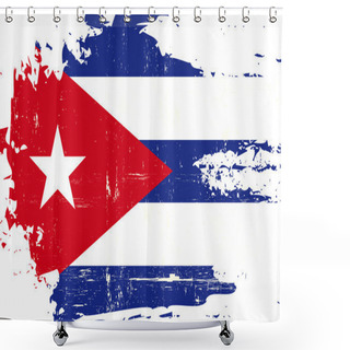 Personality  Scratched Cuban Flag Shower Curtains