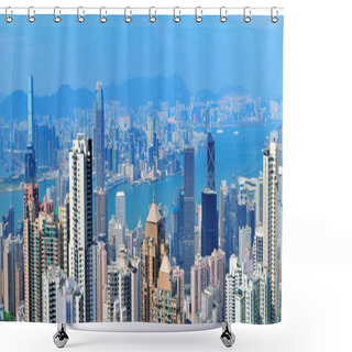Personality  Victoria Harbor Aerial View Shower Curtains