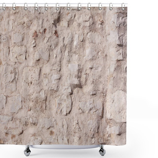 Personality  Wall Of The Church Of St. Donat. Zadar Croatia. Background Texture Wall. Shower Curtains