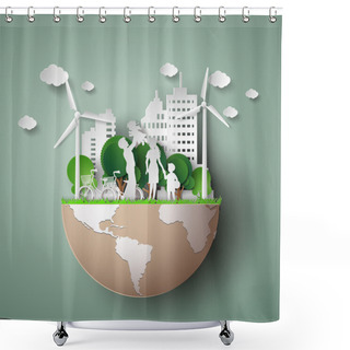 Personality  Paper Cut Of Eco Shower Curtains