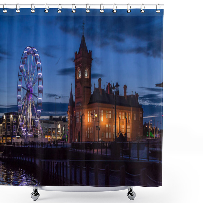 Personality  The Port With Its Historic Part In The City Of Cardiff, Wales. Shower Curtains