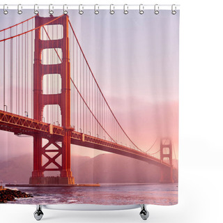 Personality  Golden Gate Bridge View From Fort Point At Sunrise, San Francisco, California, USA Shower Curtains