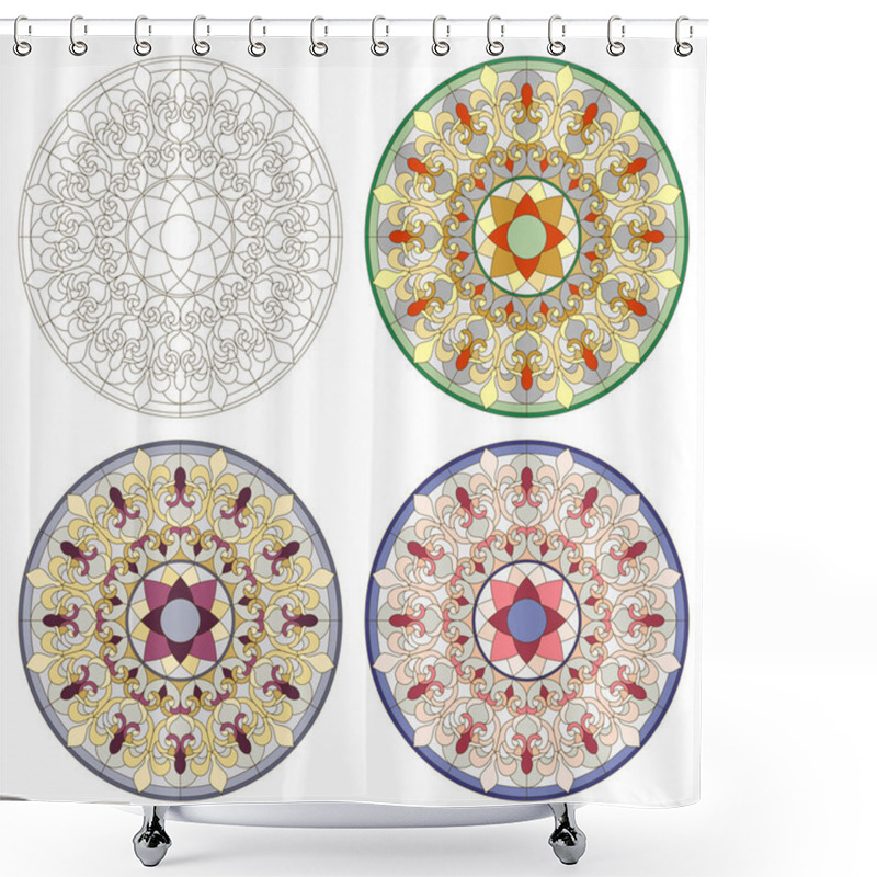 Personality  STAINED GLASS PATTERN Shower Curtains
