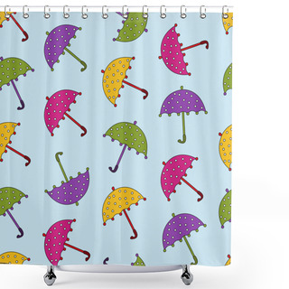 Personality  Cartoon Umbrellas Fall Shower Curtains