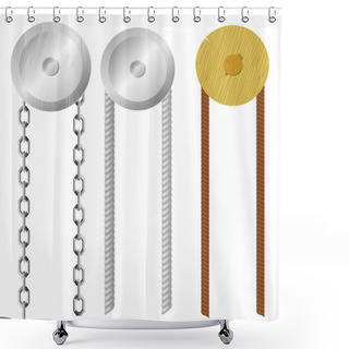 Personality  Set Of Building With Ropes And Chain Shower Curtains