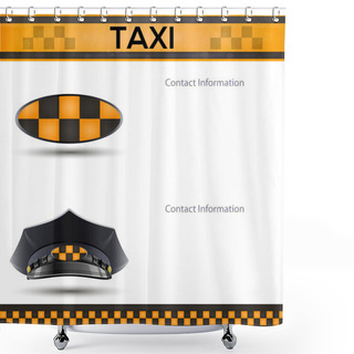 Personality  Racing Orange Background, Taxi Cab Cover Template. Shower Curtains