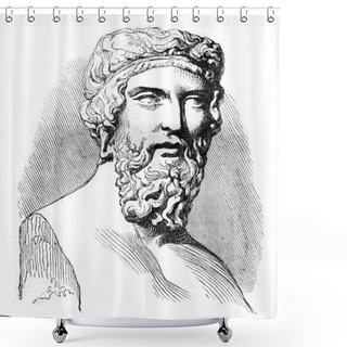 Personality  Plato, Vintage Engraving. Shower Curtains