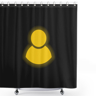 Personality  Black Male User Symbol Yellow Glowing Neon Icon Shower Curtains