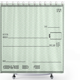 Personality  Blank Check With Open Space For Your Text Shower Curtains