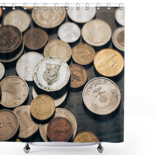 Personality  Collection Of Coins Shower Curtains