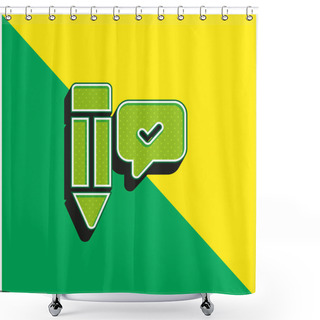 Personality  Agree Green And Yellow Modern 3d Vector Icon Logo Shower Curtains