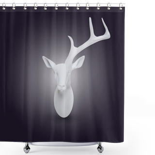 Personality  Vector White Head Of Deer With One Horn Shower Curtains