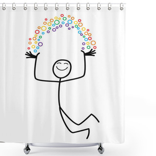 Personality  Rainbow Man Shower Curtains