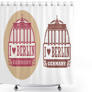 Personality  Love Berlin, Germany Stamp Shower Curtains